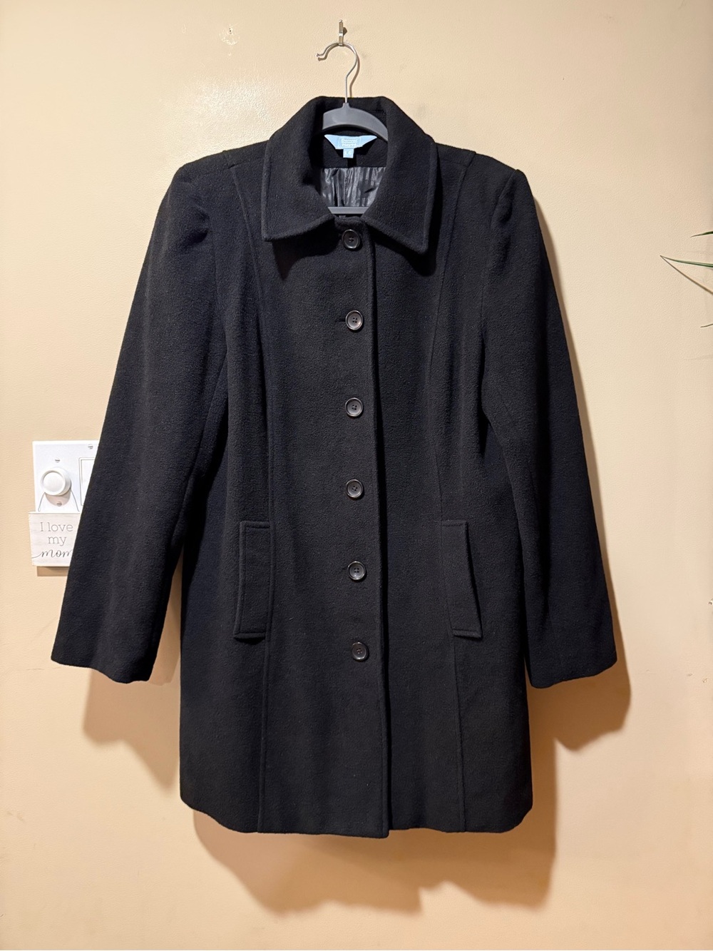 Denver Hayes Black Wool Coat - Picture 4 of 12